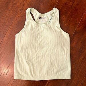 this is a Ribbed Fitted Crew high neck basic tank top
